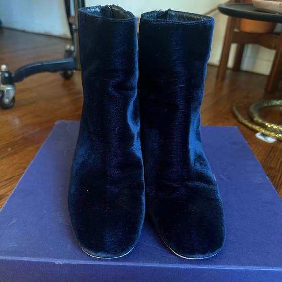 Stuart Weitzman Bacari Navy Velvet Boots 7 (final price) - Picture 4 of 7